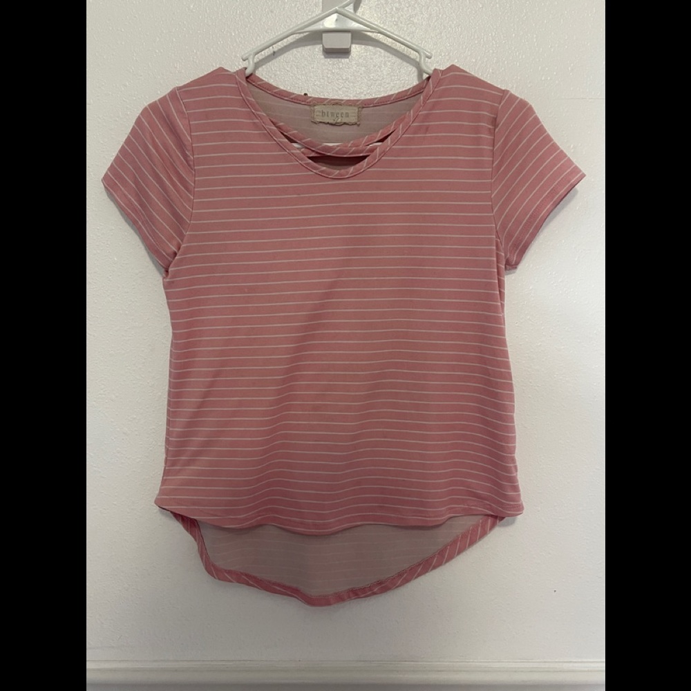 Pink and white striped shirt